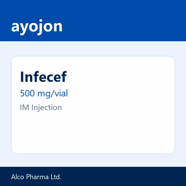 Infecef 500 mg/vial IM Injection