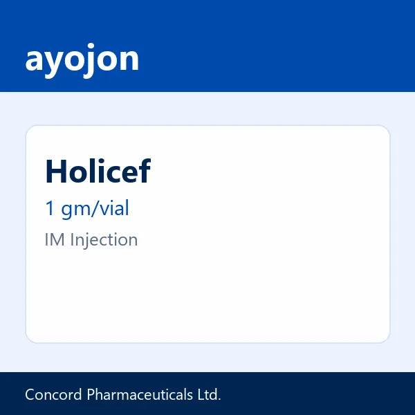 Holicef 1 gm/vial IM Injection