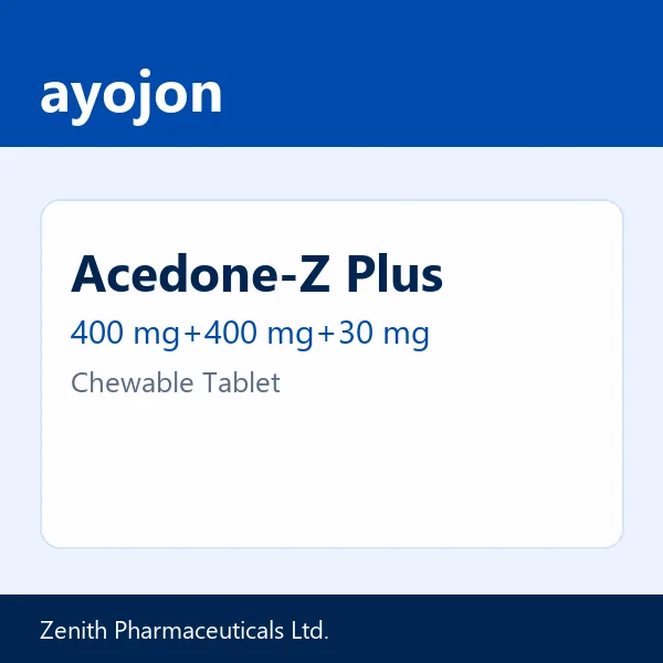 Acedone-Z Plus 400 mg+400 mg+30 mg Chewable Tablet
