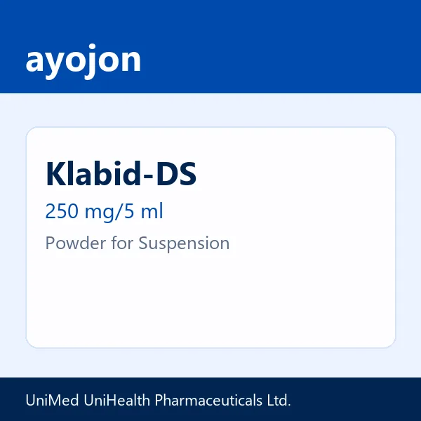 Klabid-DS 250 mg/5 ml Powder for Suspension