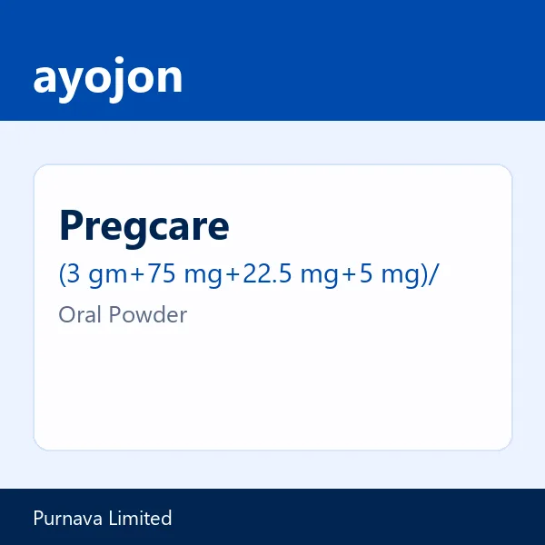 Pregcare (3 gm+75 mg+22.5 mg+5 mg)/5 gm Oral Powder