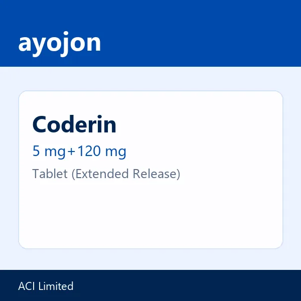 Coderin 5 mg+120 mg Tablet (Extended Release)