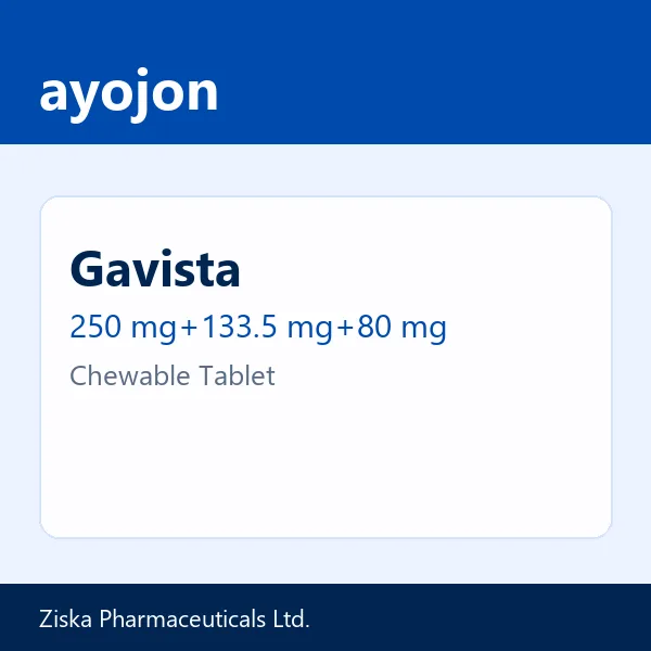 Gavista 250 mg+133.5 mg+80 mg Chewable Tablet