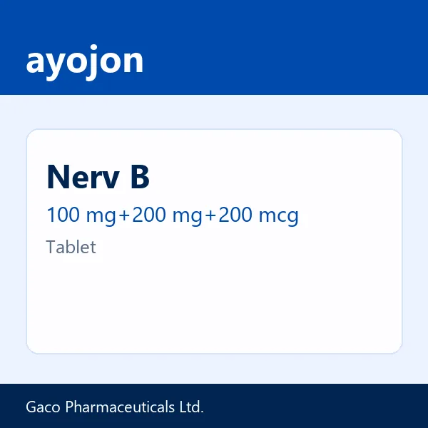 Nerv B 100 mg+200 mg+200 mcg Tablet