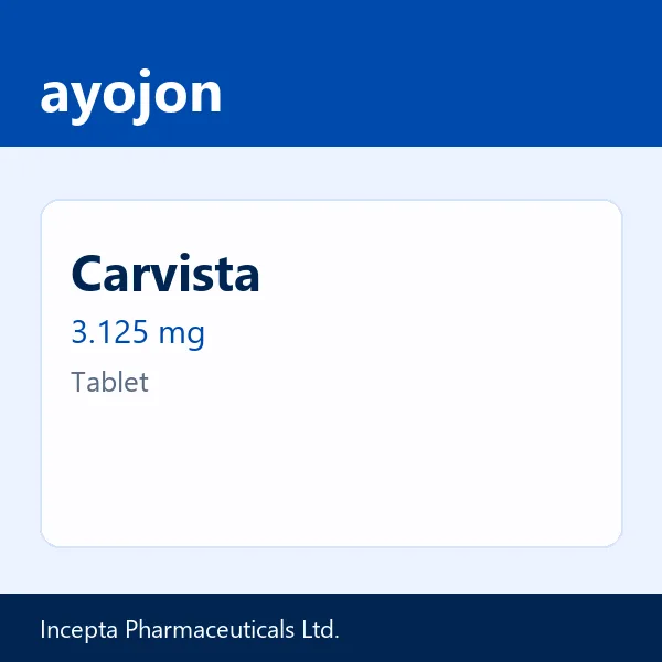 Carvista 3.125 mg Tablet