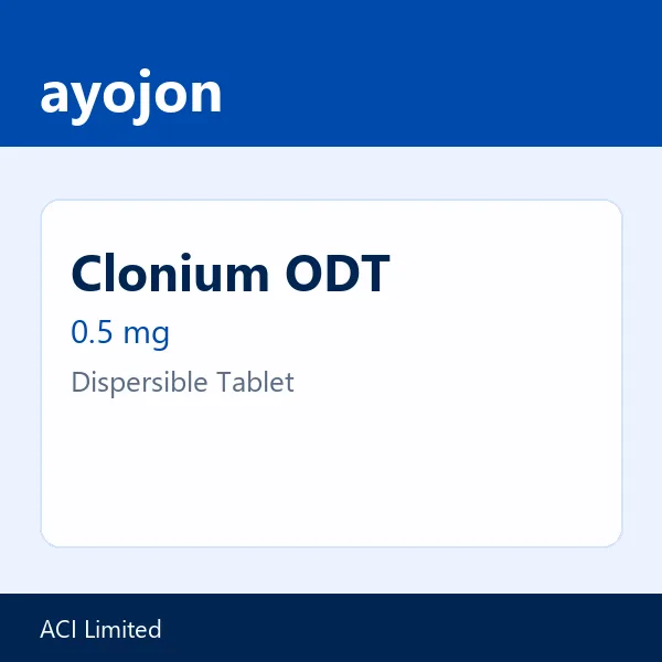 Clonium ODT 0.5 mg Dispersible Tablet