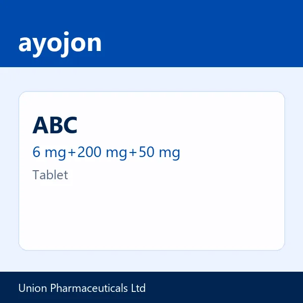 ABC 6 mg+200 mg+50 mg Tablet