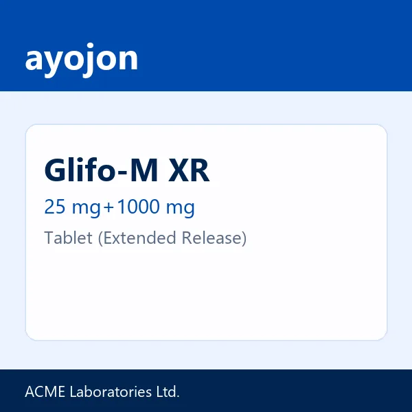 Glifo-M XR 25 mg+1000 mg Tablet (Extended Release)