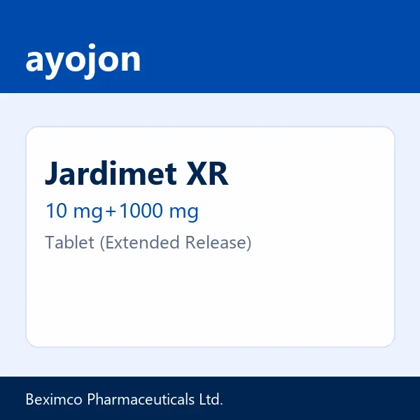 Jardimet XR 10 mg+1000 mg Tablet (Extended Release)