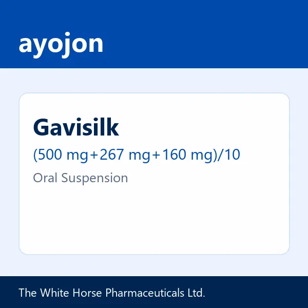 Gavisilk (500 mg+267 mg+160 mg)/10 ml Oral Suspension