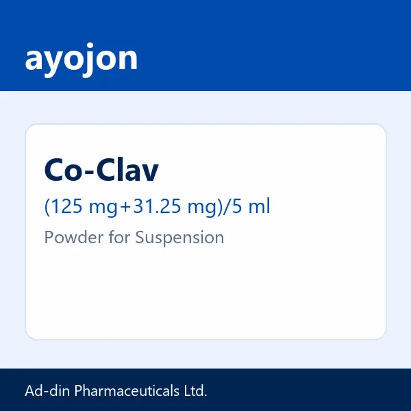 Co-Clav (125 mg+31.25 mg)/5 ml Powder for Suspension