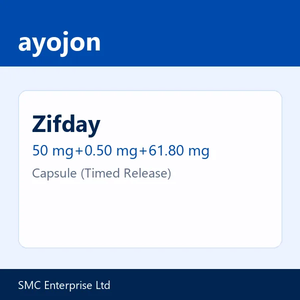 Zifday 50 mg+0.50 mg+61.80 mg Capsule (Timed Release)