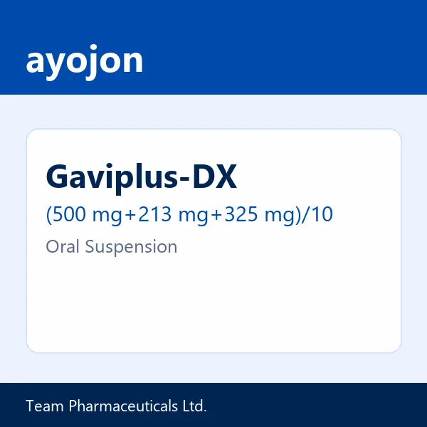Gaviplus-DX (500 mg+213 mg+325 mg)/10 ml Oral Suspension