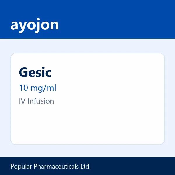 Gesic 10 mg/ml IV Infusion
