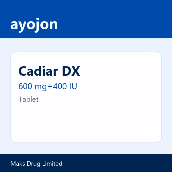 Cadiar DX 600 mg+400 IU Tablet