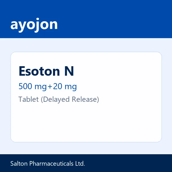 Esoton N 500 mg+20 mg Tablet (Delayed Release)