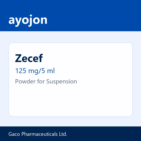 Zecef 125 mg/5 ml Powder for Suspension